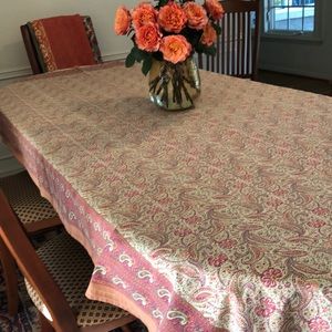 Provençal Cream & Brick paisley tablecloth